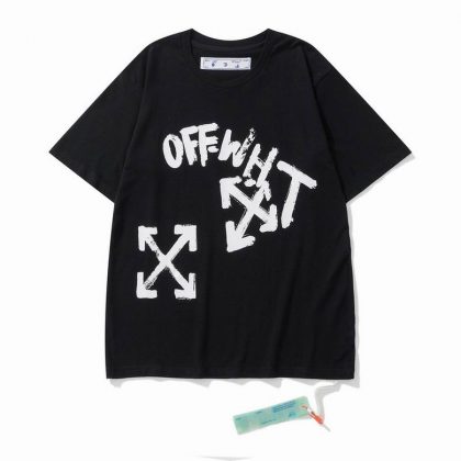 Camiseta Off-White Oversize Paint Script Over Skate Negra