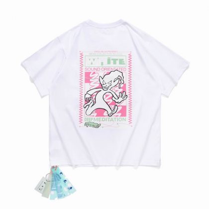 Camiseta Off-White Oversize Skate Rave Flyer Blanca