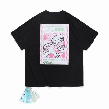 Camiseta Off-White Oversize Skate Rave Flyer Negra
