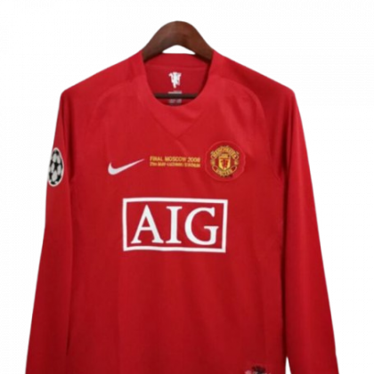 Manchester United 2007-08 Retro Local Manga Larga