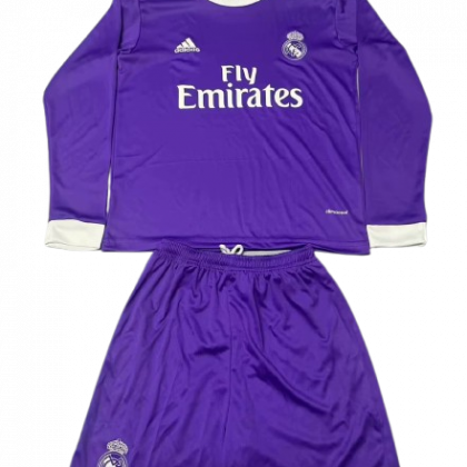 Real Madrid 2016-17 Segunda Equipación Versión Niño Manga Larga